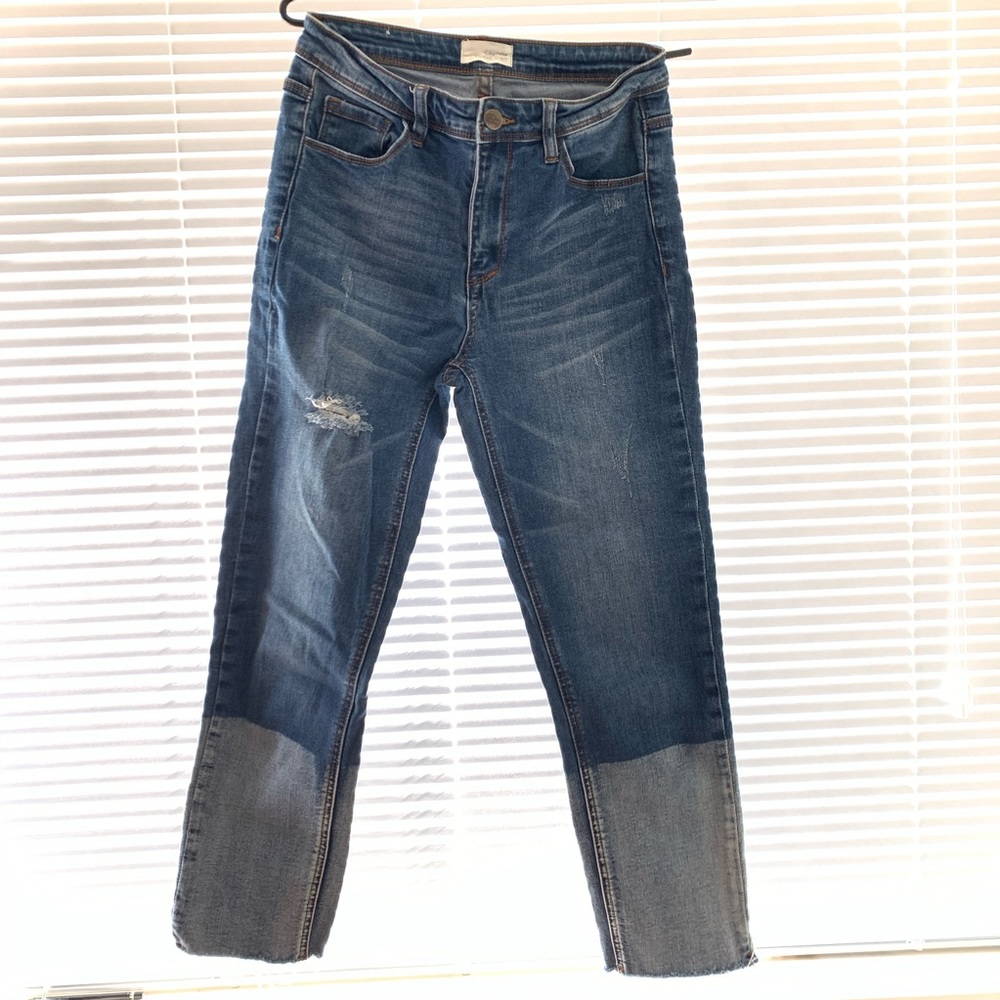 Two Tone straight leg Jeans size 9